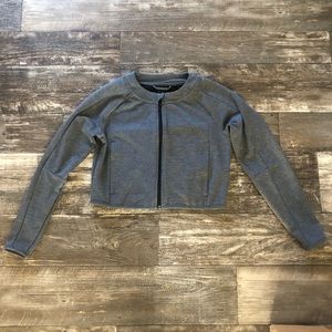 Croppped adidas Women's Gray Active Jacket Small S Long Sleeves Active Leisure